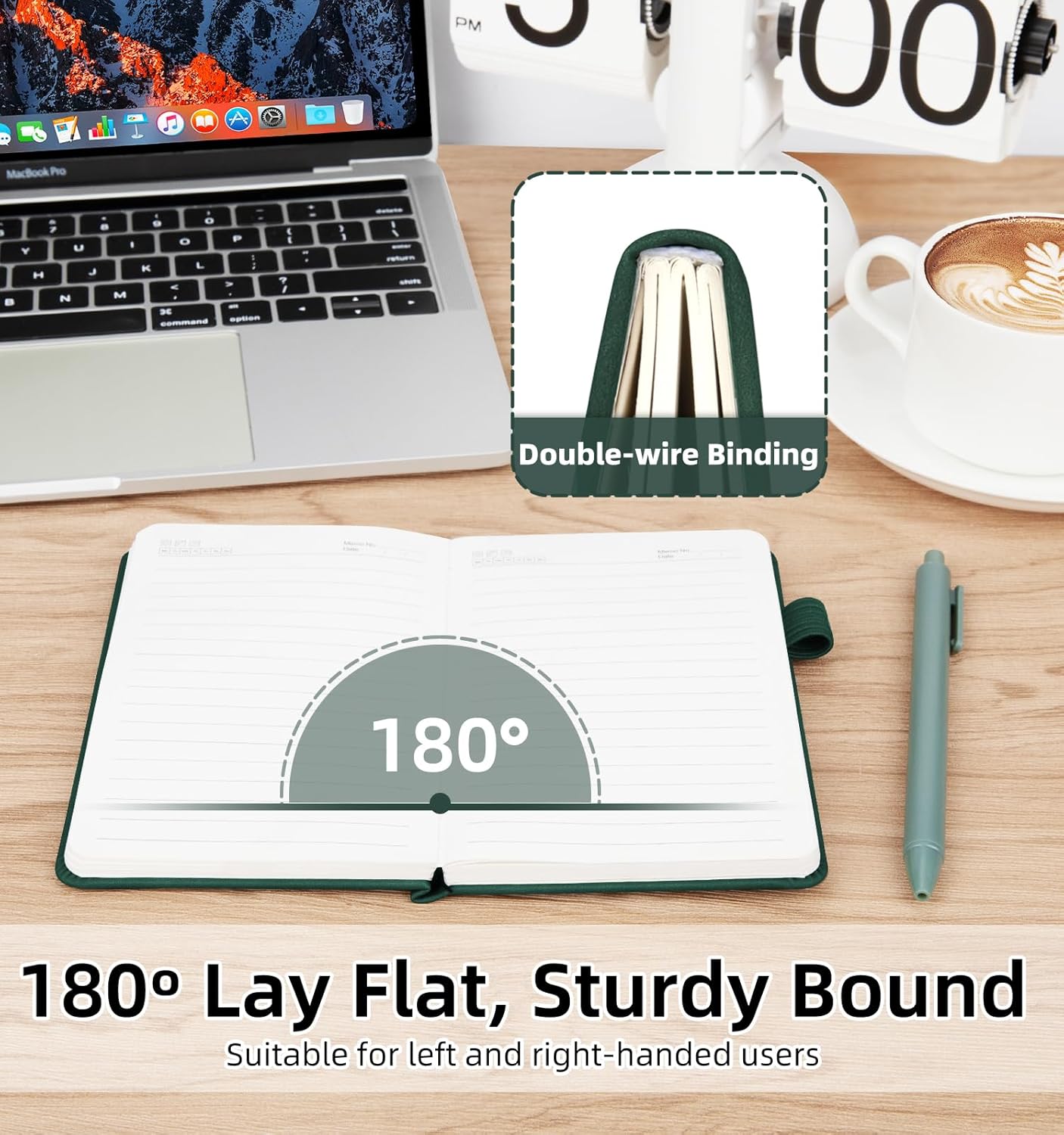 3 Pack Pocket Journaling Notebooks, A6 Small Notebook For Note Taking Journaling Notebooks Journals For Writing Mini Note Pads With Pen Holder 120 Pages 100 GSM Thick Paper-3 Green