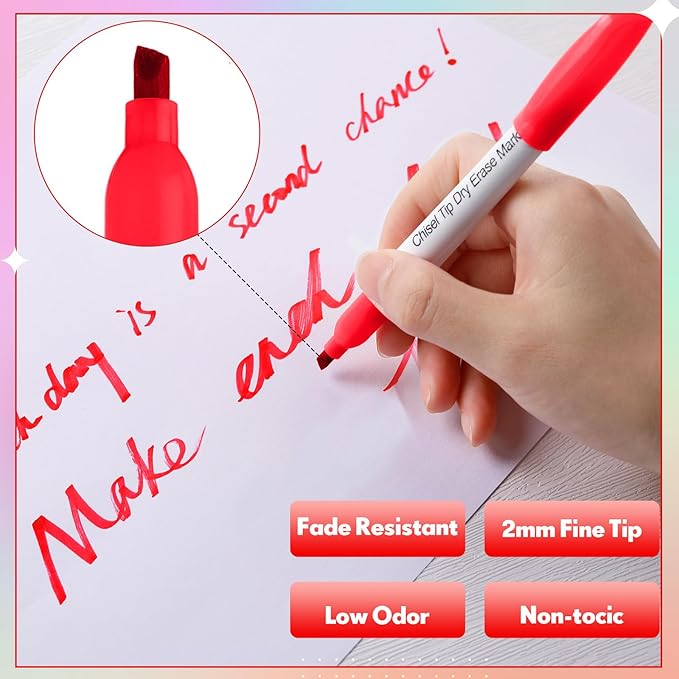 Sepamoon 240 Pack Dry Erase Markers Bulk Chisel Tip Whiteboard Markers Pens Low Odor for School Office Home(Black, Blue, Red)