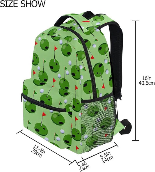 Golf Ball Backpack for School Student Laptop Travel School Bag for Boys Girls Daypack