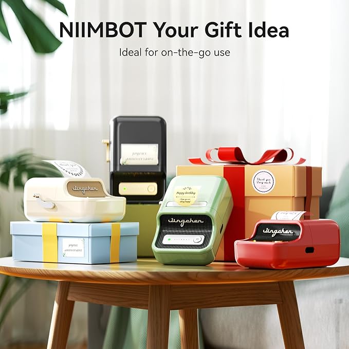NIIMBOT B21 Label Maker, Portable Bluetooth Label Printer for Small Business, Sticker Maker with Tape for Gift Barcode, Clothing, Retail, Bakery, Mailing, Candles, Jewelry, Craft Organizing, Black