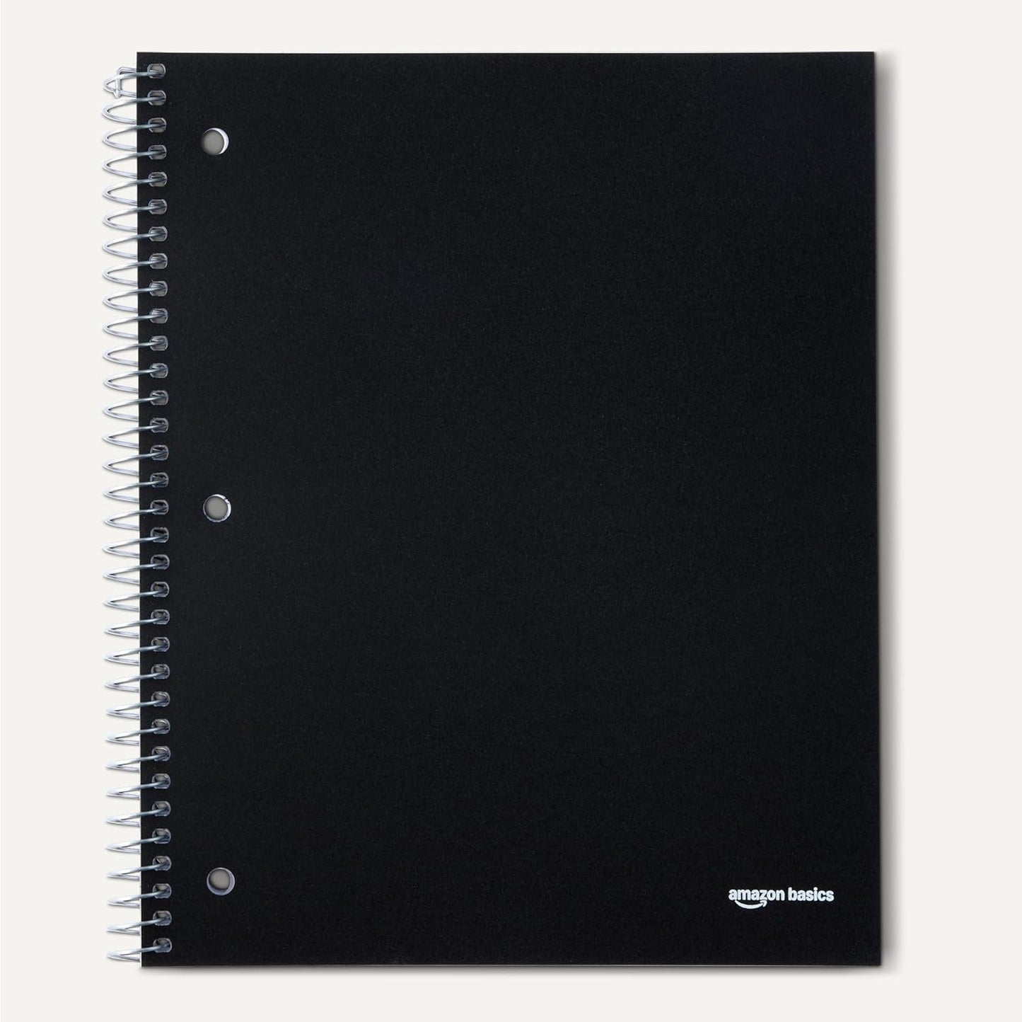 Amazon Basics 1 Subject College Ruled Spiral Notebook Poly Cover,100 Sheets, 8-1/2" x 11", 3 pack, Assorted Primary Colors