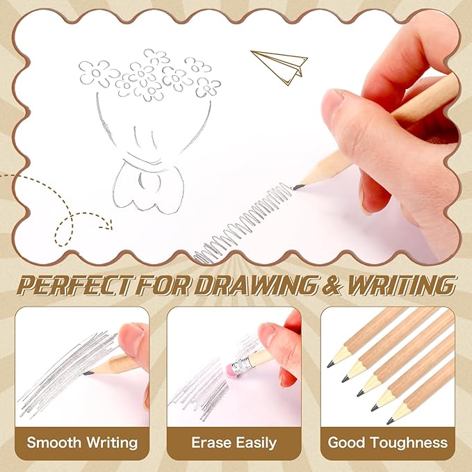 Geyoga 50 Boxes Woodcased Classroom #2 HB Pencils with Erasers 500 Count Pre-sharpened Number 2 Pencils for School Teacher Office Supplies, Writing, Drawing and Sketching Back to School Gifts (Wood)