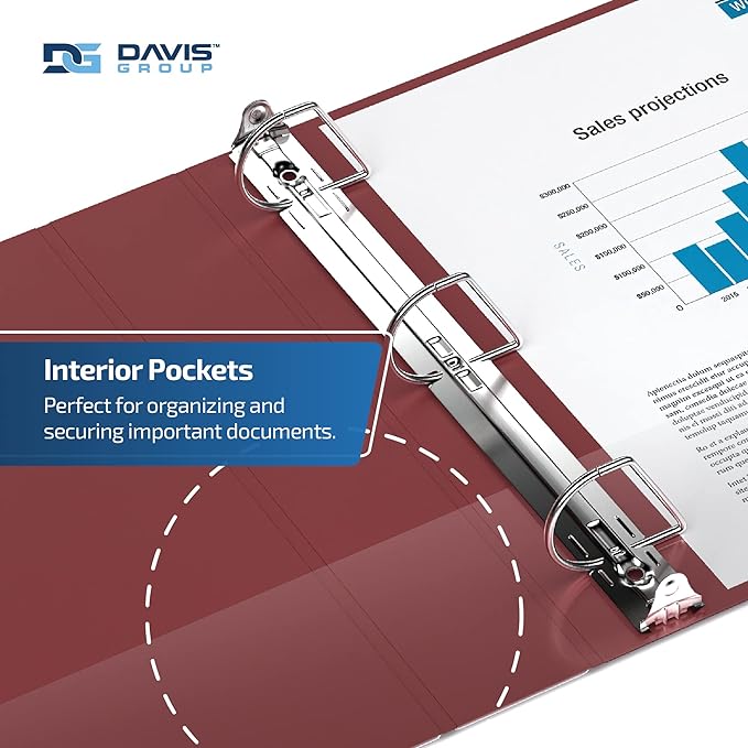 Premium Economy 6-Pack 3-Ring Binders for School or Office, D-Ring Binders, 1.5 Inch, Burgundy