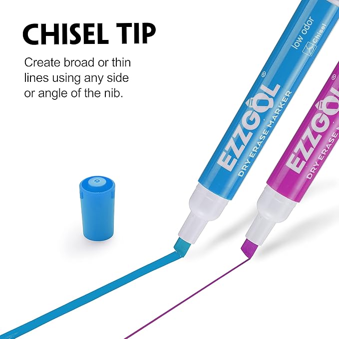 Dry Erase Markers Bulk, 72 Pack, 12 Colors Whiteboard Markers, Chisel Tip Dry Erase Markers Perfect for Writing on Dry Erase Whiteboard Mirror Glass for School, Office or Home