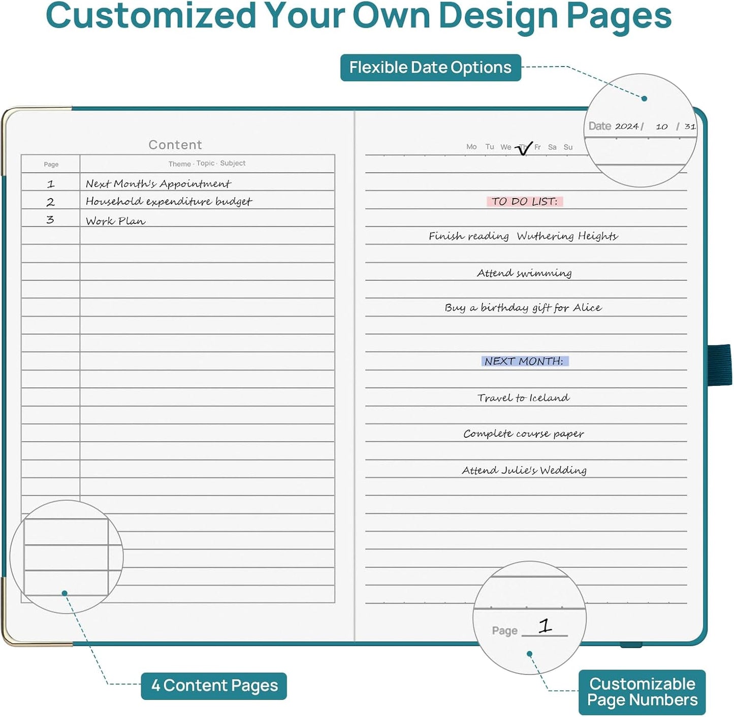 A5 Lined Journal Notebook - 100 GSM Thick Paper, Hardcover Journaling Notebook for Writing, Work, Travel, School, College Ruled Journal for Women Men, PU Leather Note Book,5.5”x8.3”- Klein Blue