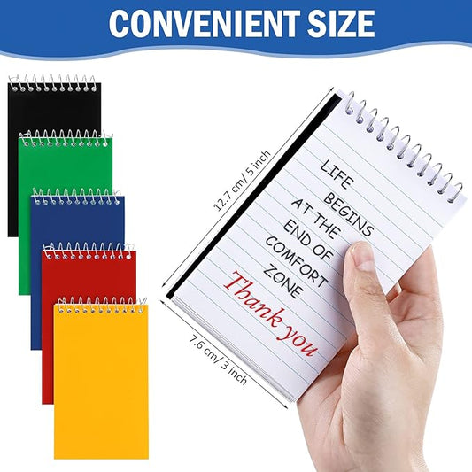 150 Pieces Spiral Memo Pads Bulk 3 x 5 Inch Small Note Pads Top Bound Lined College Ruled Paper Mini Notepad Pocket Spiral Notebooks for School Office Home Supplies, 75 Sheets (Bright Colors)