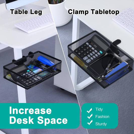 Clip-on Drawer organizers, desk organizer,can be clipped around the table to store small items. (Black - Big), Bronze Gold