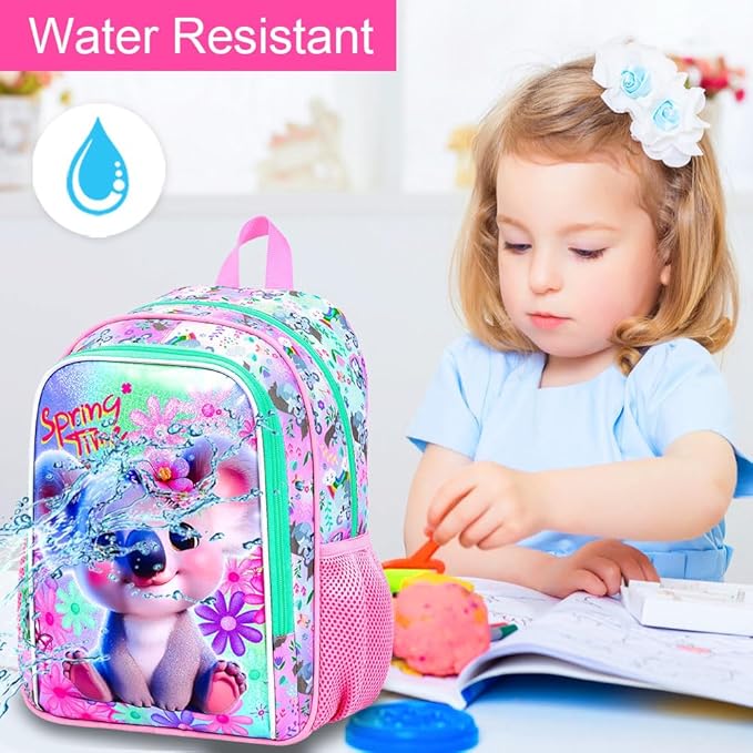 Girls Toddler Koala Backpack, Water Resistant Kindergarten Bookbag, 13" Preschool Backpacks for Toddler - Koala Pink