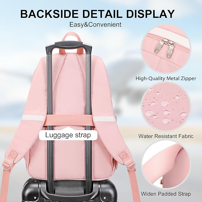Backpacks for Girls,Laptop Backpack 15.6 Inch School Bag Cute College Large Bookbags Travel for Teens Women Students Anti Theft Daypack (Pink)