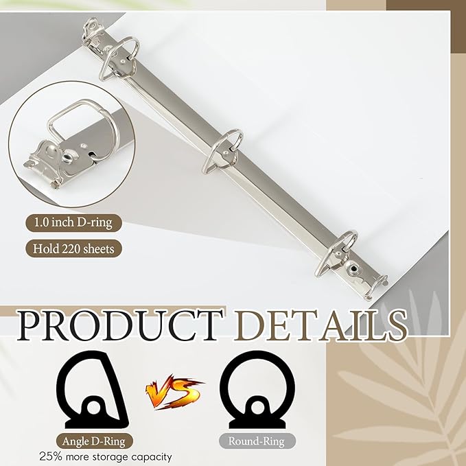 4 Pcs 11 x 17 Inch 3 Ring Binders 1 Inch Rings Heavy Duty View Plastic Flexible D Ring Binders Economy Holds 11" x 17" Paper for Artwork Blueprints, Office, Home, Work Places (White)