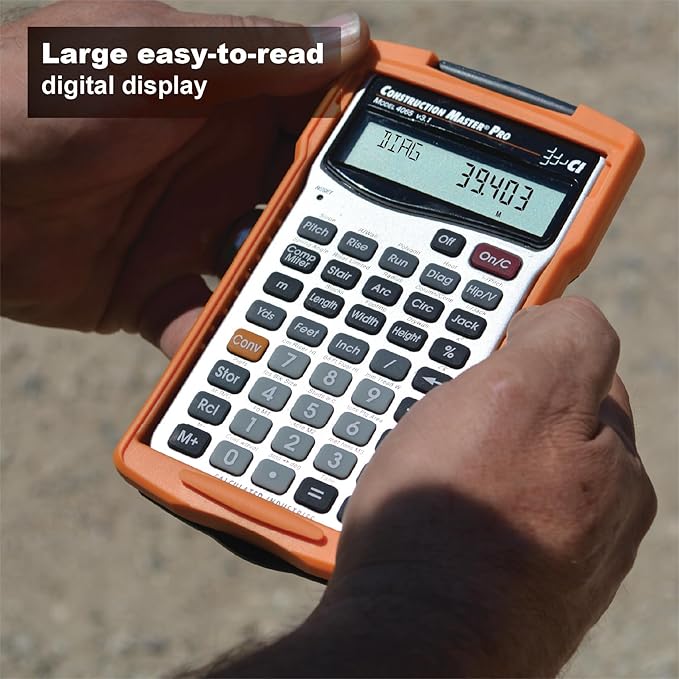 Calculated Industries 4065 Construction Master Pro Advanced Construction Math Feet-inch-Fraction Calculator for Contractors, Estimators, Builders, Framers, Remodelers, Renovators and Carpenters