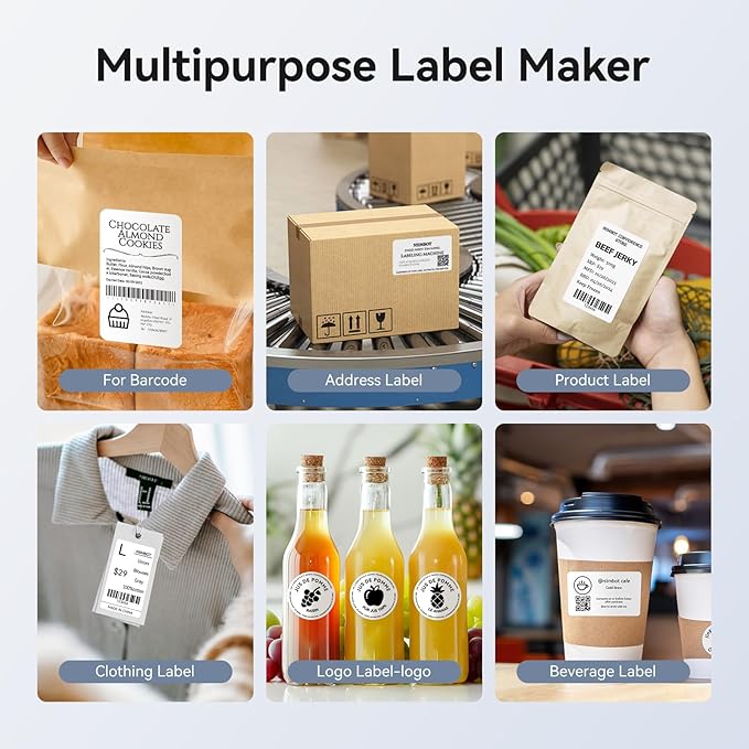 NIIMBOT B31 Label Maker Machine with Tape, 3 Inch Portable Label Printer for Barcode, Address, Logo, Tag Labeling, Thermal Sticker Maker Compatible with Smartphones & PC, Grey White