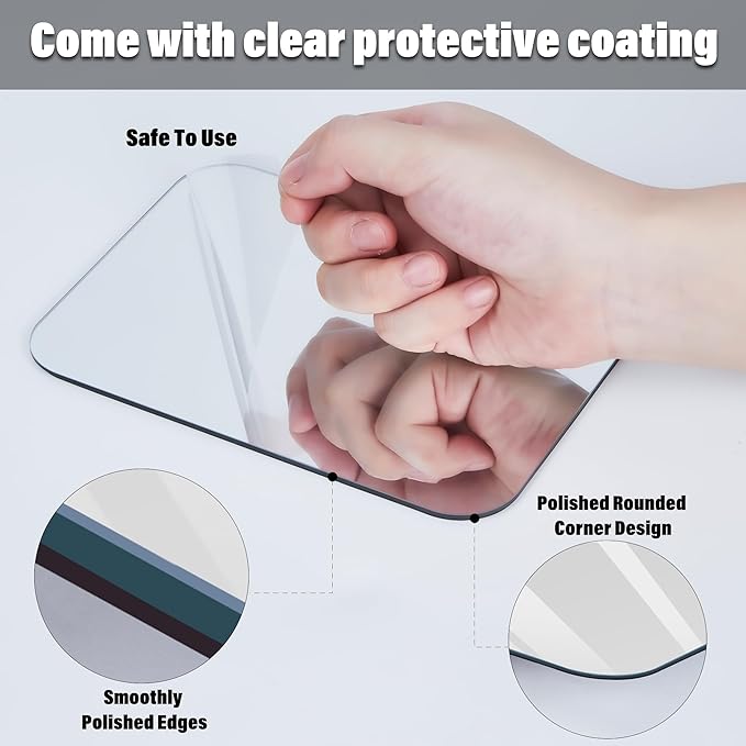 Magnetic Locker Mirror 5.5''x7'' Small Real Glass Makeup Mirror with Magnetic Backing Cute Locker Decorations for Office Cabinet Lockers Accessories