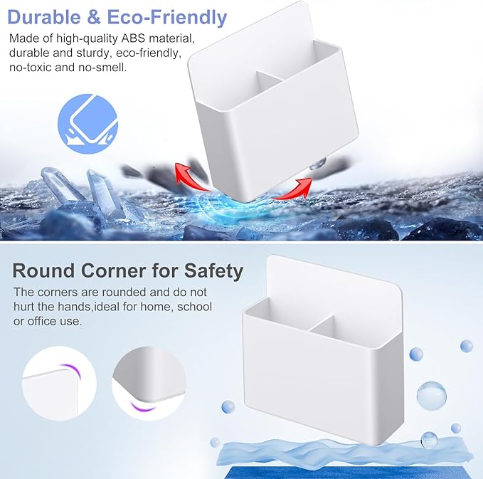 Magnetic Dry Erase Marker Holder, 2 Pack Magnetic Pen and Eraser Holder for Whiteboard,Magnet Pencil Cup Utility Storage Organizer for Office, Refrigerator, Whiteboard,Locker and Metal Cabinets