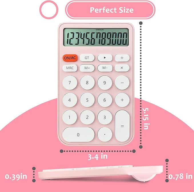 VEWINGL Standard Calculator 12 Digit,Desktop Large Display and Buttons,Calculator with Large LCD Display for Office,School, Home & Business Use,Automatic Sleep,with Battery