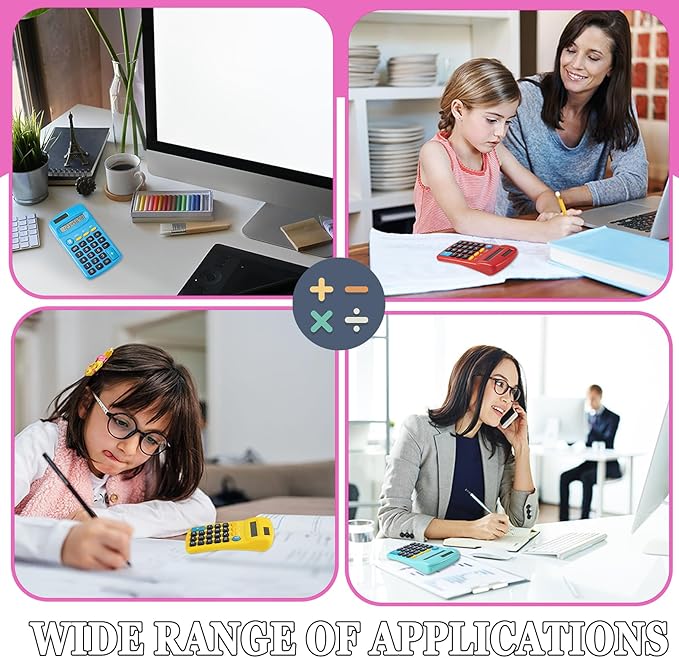 18 Pack Mini Pocket Calculators, Pocket Size Mini Calculators, 8 Digit Display Basic Calculator,Solar Battery Dual Power Function Calculator for Students Kids Home Office(9 Colors)