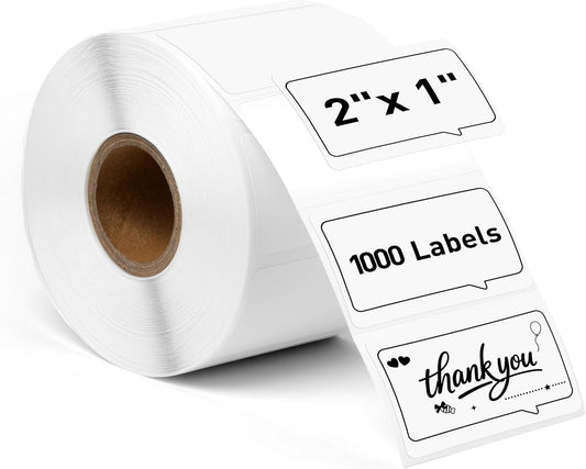 2"x 1" Direct Thermal Labels-Perforated Barcodes, Shipping Label Paper, Compatible with Zebra & Rollo Printers（1 Roll，1000 Labels/Roll）