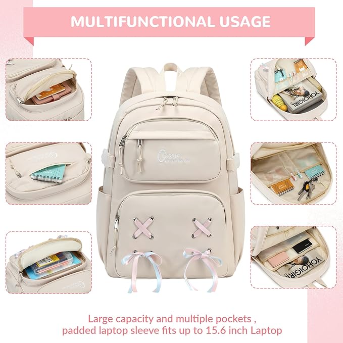 Casual School Bookbag Travel Backpack for Teen Girls