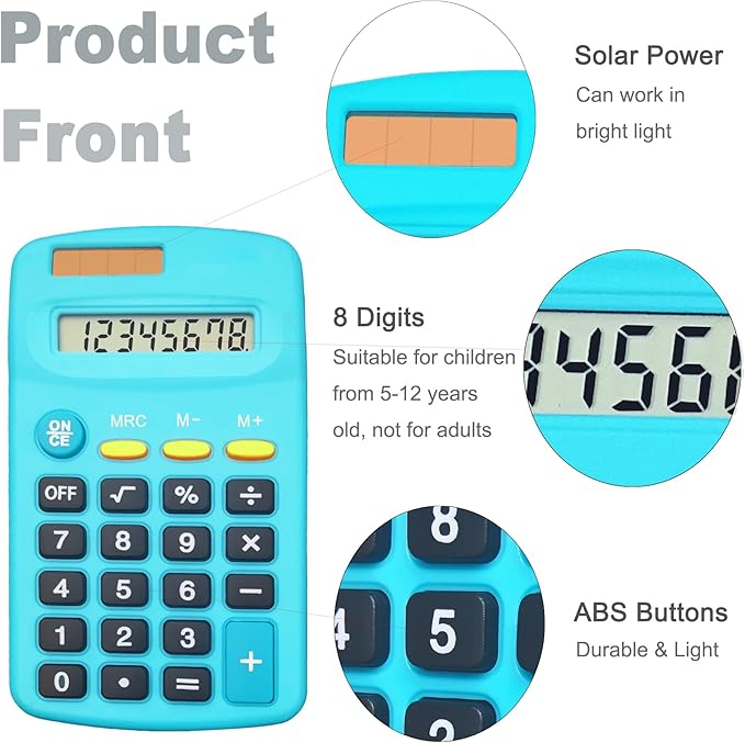 Basic Calculator Dual Power 8 Digit Desktop Calculator (B, Set of 30)