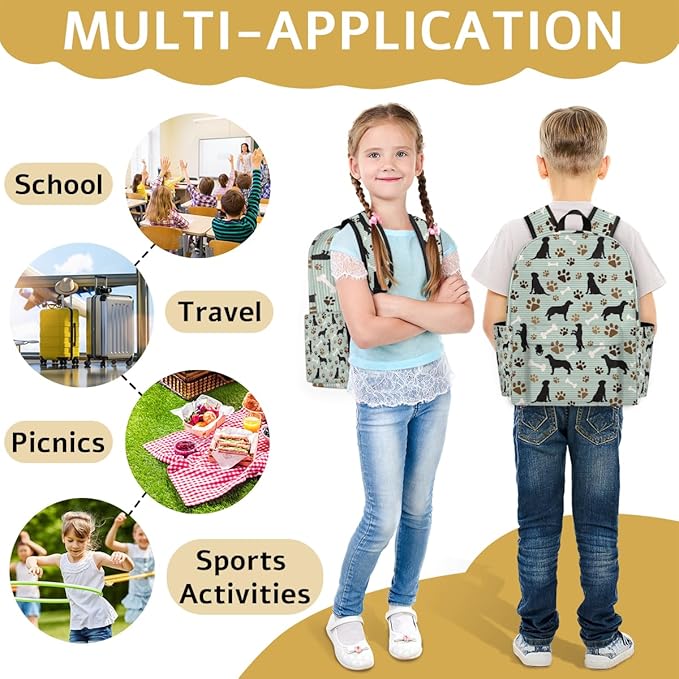 Cute Dog Puppy Kids Backpack for Boys Girls Paw Print Preschool Toddler Backpack Kindergarten Nursery Bookbag Travel Children Lightweight School Bag