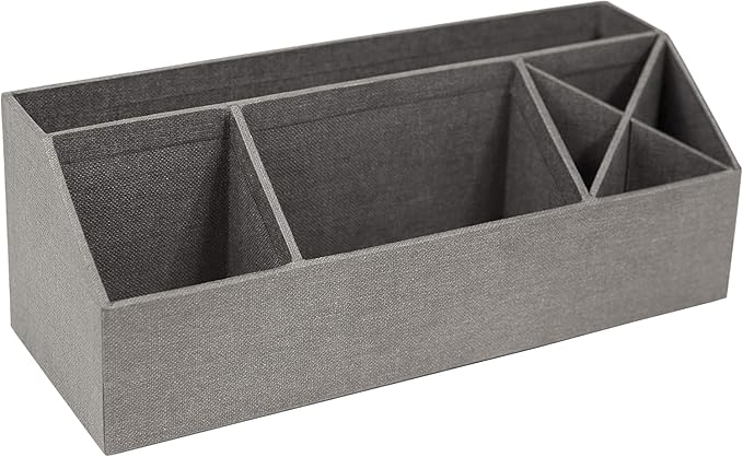 Bigso Elisa Desktop Organizer - Durable Office Desk Organizer with 7 Compartments for Office Supplies and Accessories - 13.1 in x 4.9 in x 4.9 in - White