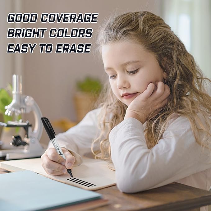 Dry Erase Markers 148 Pack, Bulk Black Whiteboard Markers With Fine Tip, Low Odor Dry Erase Markers for School Office Home