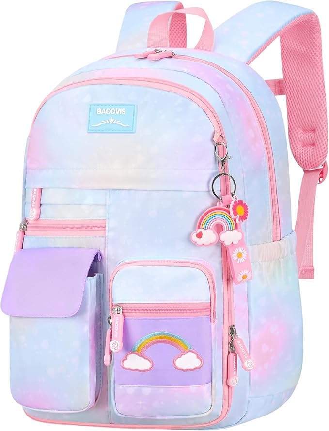 Girls Backpack,Backpacks for Girls,Kids Backpack with Compartments Elementary School Bag For Girls School Backpack (Blue)