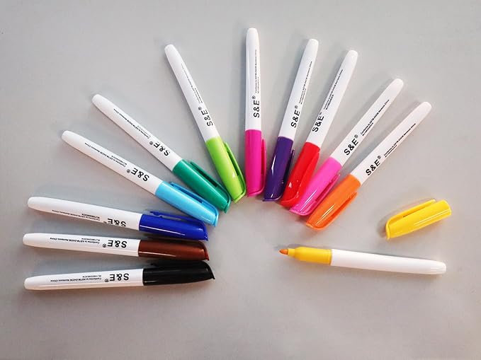 S & E TEACHER'S EDITION 96 Pcs Dry Erase Markers Colored markers for Kids 12 Assorted Colors with Low-Odor Ink Colored Whiteboard Markers for School, Office, Supplies