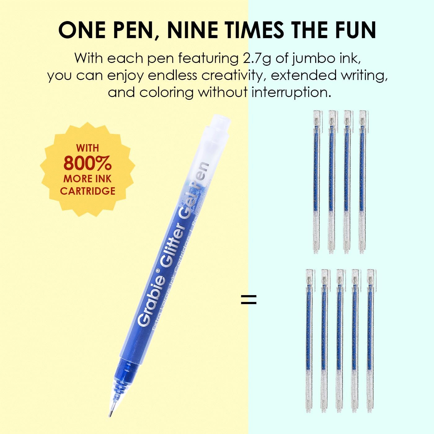 Jumbo Glitter Gel Ink Pen Set Of 18, Metallic Vibrant Sparkle Gel Pens for Coloring, Sparkle Markers, Glitter Pens for Adults (18 Colors Jumbo Gel Pens)