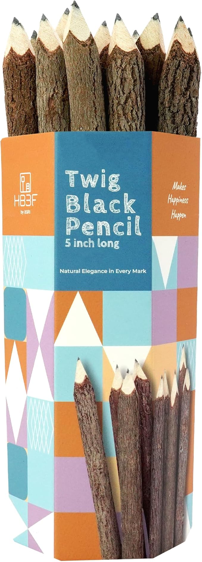 BSIRI Natural Twigs Wooden Pencils Handcrafted Suitable for Kids and Teachers For Woodland Bark Decorations Party Wood Gifts Twig Stick Pencils Vintage Favors Supplies for Classroom