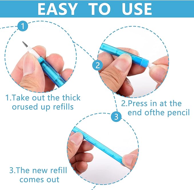 Kolewo4ever 36pcs HB Translucent Pencil Multipoint Pencil Multicolor Non Sharpening Stackable Pencils Pop Up Plastic Pencil with Eraser Top for Kids, Students, Teachers, Office Staff