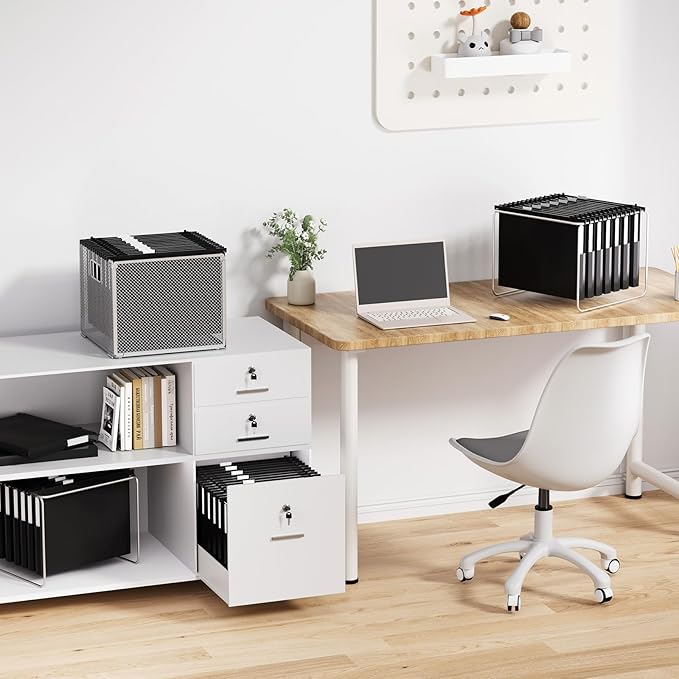 Plastic Extra Capacity Hanging File Folders Letter Size,1 Inch Expansion,12 Pack Reinforced Heavy Duty Hanging Folders,Expandable Hanging File Folder,Adjustable Tabs,for Bulky Files,Black