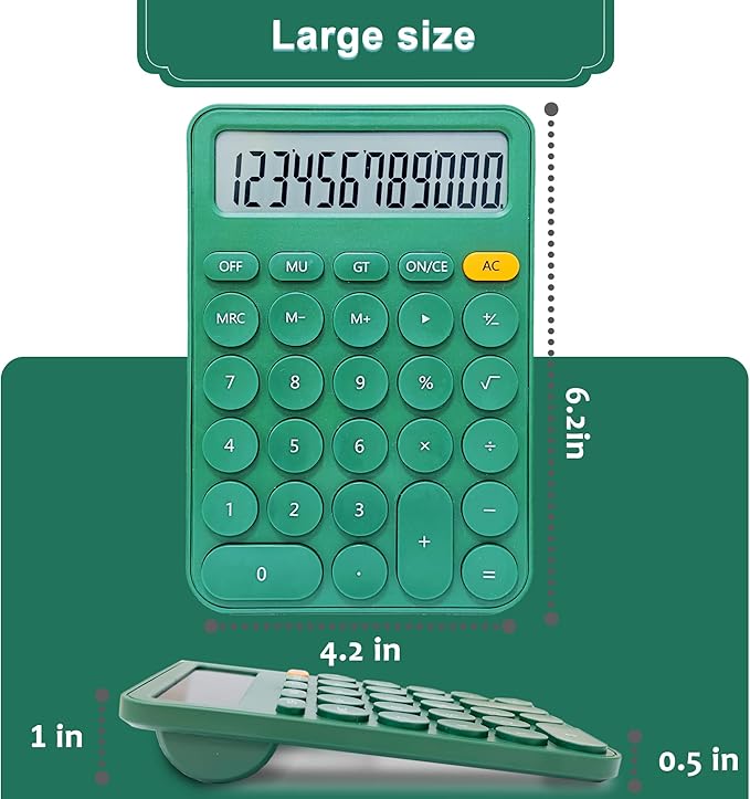 Standard Calculator 12 Digit,6.2 * 4.2in Desktop Large Display and Buttons,Calculator with Large LCD Display for Office,School, Home & Business Use,Automatic Sleep,15 °Tilt Screen
