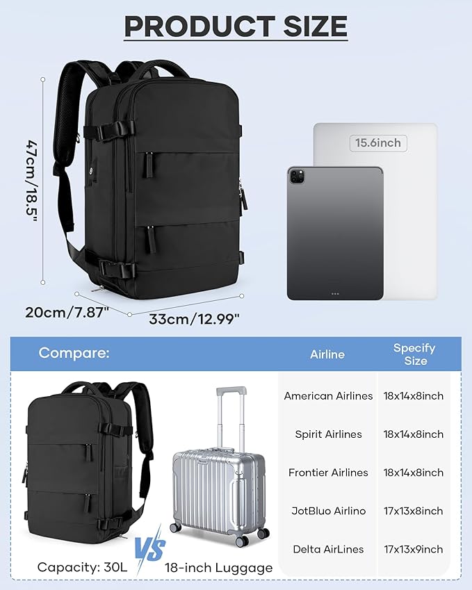 coofay Vacuum Backpack Travel with Pump Vacpack Travel Backpack with Vacuum System Compression Backpacks