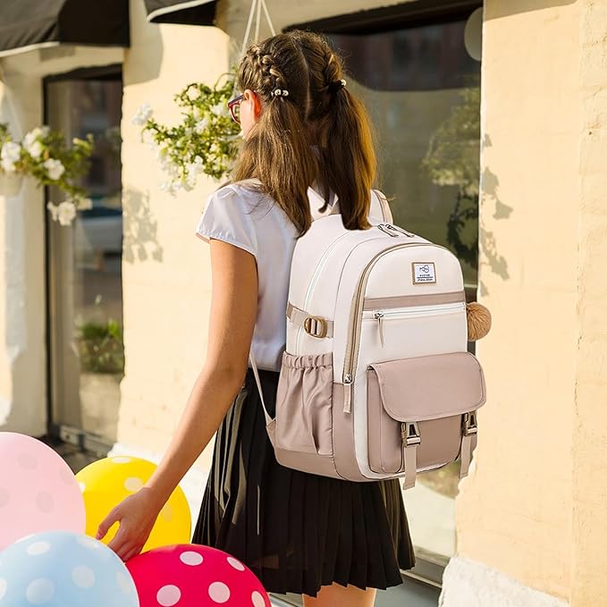 MOMUVO School Backpack Set for Girls,3pcs Bookbag with Lunch Box Pencil Case Kids School Bag Set