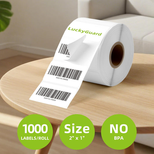 2"x 1" Direct Thermal Labels-Perforated Barcodes, Shipping Label Paper, Compatible with Zebra & Rollo Printers（12 Rolls，1000 Labels/Roll）