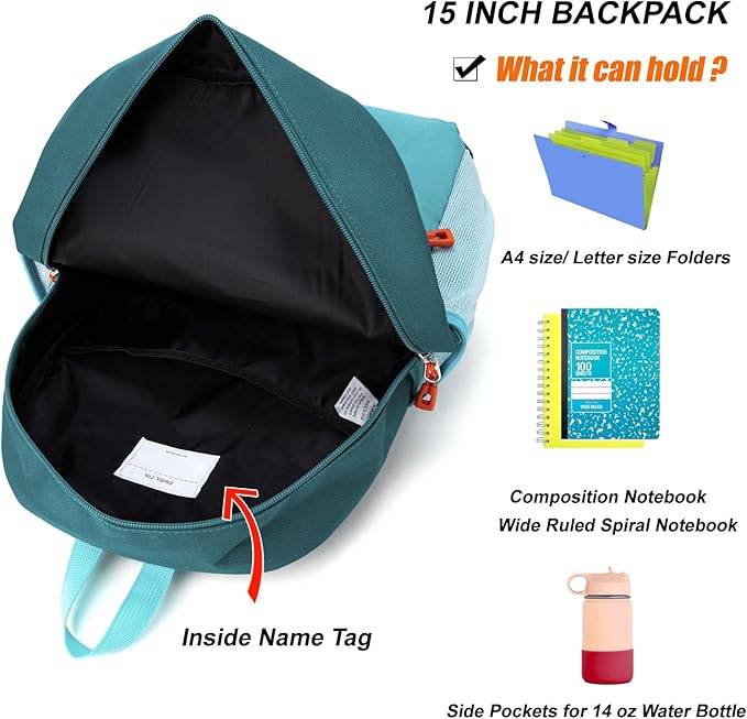 HawLander Little Kids Backpack for Boys Toddler School Bag Fits 3 to 6 years old, 15 inch, Blue