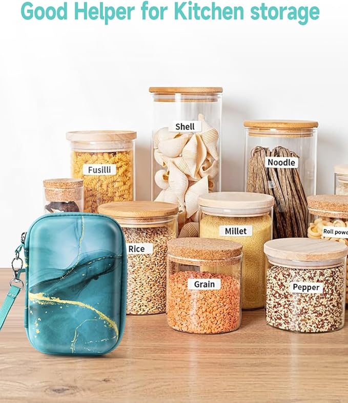 Phomemo D30 D35 Label Maker Case, Storage Bag Compatible with NELKO P21/NIIMBOT D11/JADENS D110/SUPVAN E10 Label Printer, Fits for Mini Labels Sticker Machine, Box Only - Green