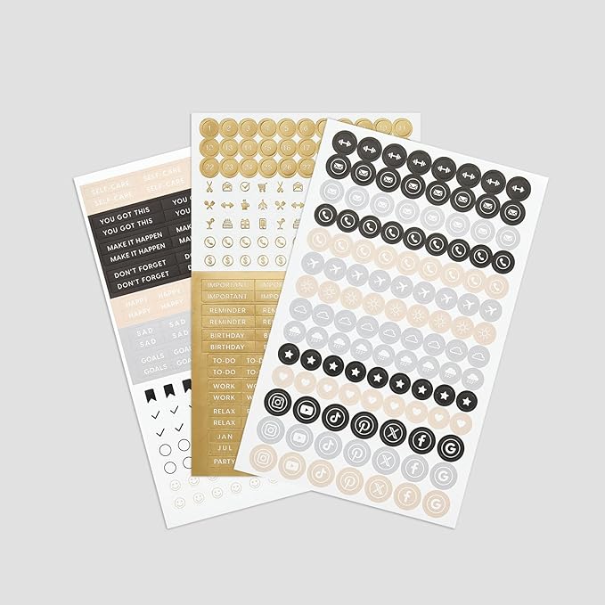 &And Per Se Dotted Journal Notebook, A5 Hardcover Bullet Dotted Journal, 160 Pages 100 gsm Thick Dotted Paper, 3 Sheets of Stickers Included - 5.7'' x 8''（Chocolate）