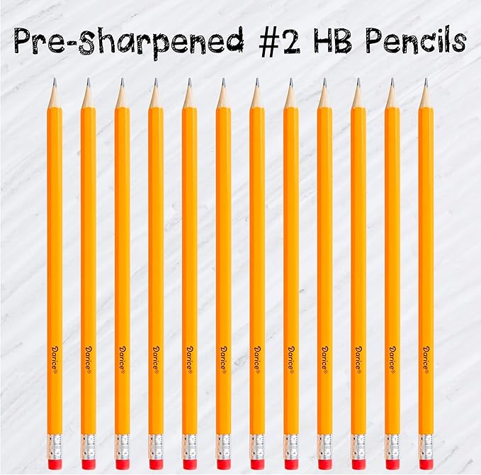 Darice Wood-Cased Pencils, 576pc Bulk Pre-sharpened #2 HB Pencils with Eraser for Classroom Back to School Supplies, 12 x 48 Pack