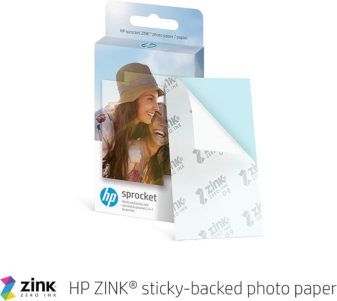 HP Sprocket 2x3" Instant Smartphone Photo Printer - Portable Color Wireless Mobile Printer - Zink Sticky-Back Photos - Print from Compatible iOS & Android Devices with Bluetooth w/Fun App - Pink