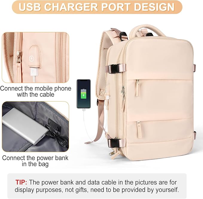 Large Carry On Backpack Flight Approved Personal Item Travel Backpack For Women Airline Approved Waterproof Sports Luggage Backpack Casual Daypack Small Hiking Backpack