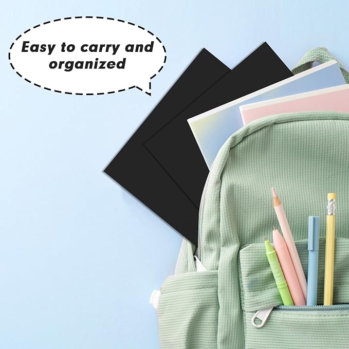 Two Pocket Folders, RAZCC 50 Pack 2 Pocket Folders Fit Letter Size Paper, Paper Folders with Pockets for School Office Business Home, Black