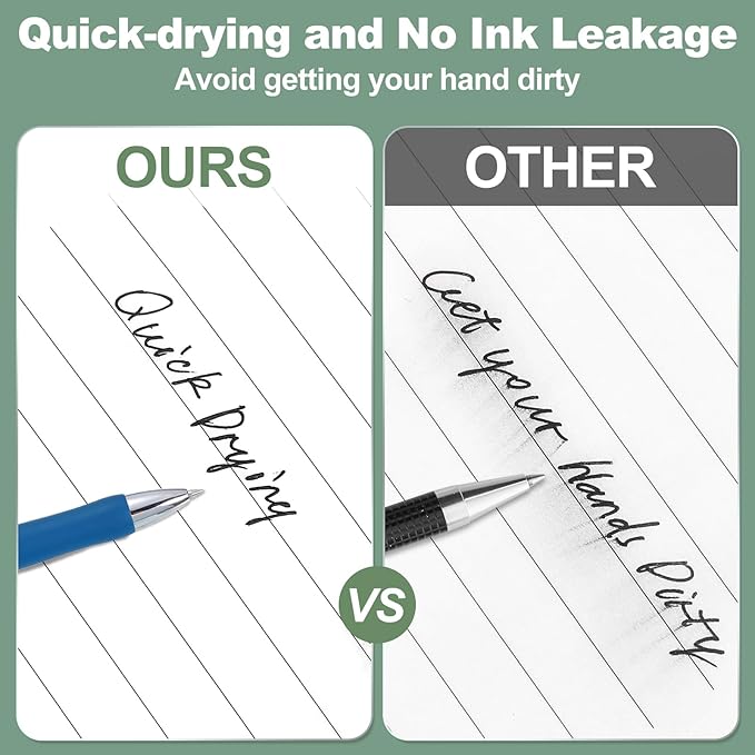 M&G Gel Pen Medium Point 0.5mm, 12 Pack Quick Dry Smooth Retractable Dark Blue Gel Ink Rollerball Pen for Home Office Writing Note Taking Journaling Business, Style 1