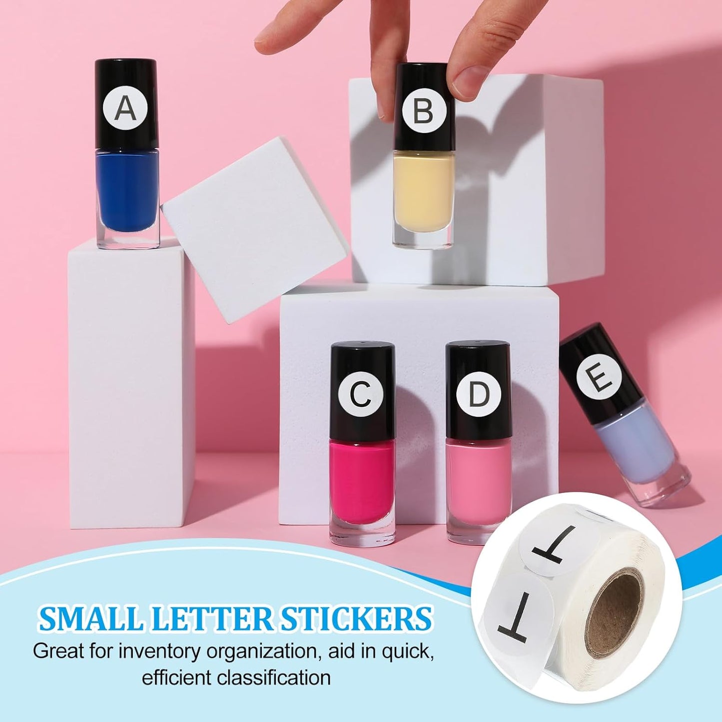 PATIKIL 1" Letter t Stickers, 4 Rolls Self-Adhesive Alphabet Round Circle Dots Labels for Organization Storage Inventory Boxes Scrapbook Craft 2000 Pcs Total