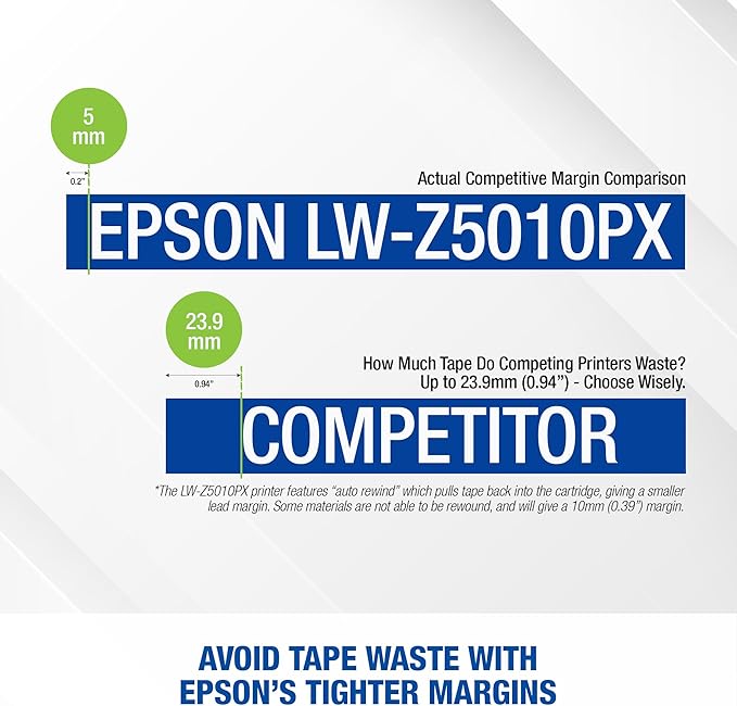 LABELWORKS Epson LW-Z5010PX Industrial Label Maker - Complete Printer Kit with Accessories, PX 147' Bulk Label Rolls, Desktop Printer