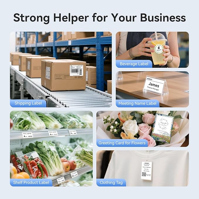 NIIMBOT 4 Inch Thermal Label Printer, B4 Bluetooth Label Printer for Shipping Packages, Small Business, Home, Office, Portable Sticker Maker with 1 Roll 2'' x1.18'' Label-230pcs/roll