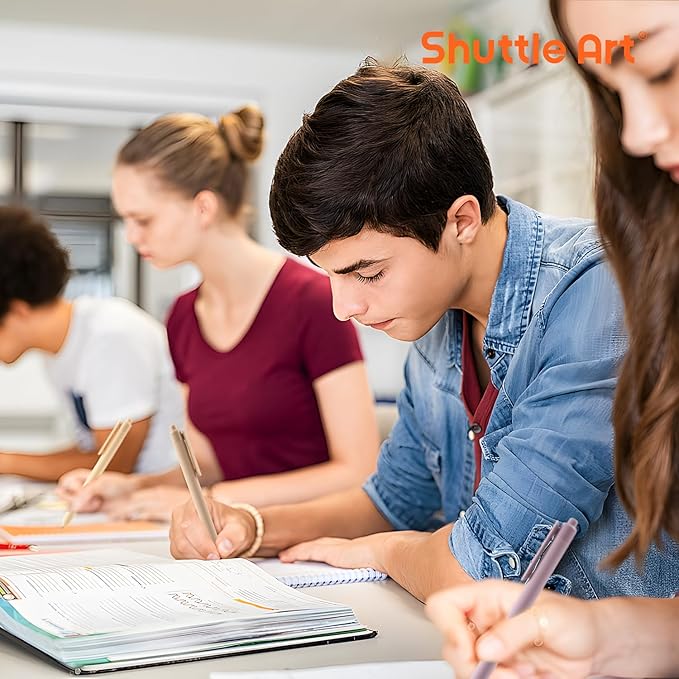 Shuttle Art Retractable Mild Gel Ink Pens - 22 Pack, Black Ink, Cute Fine Point Pens for Writing, Journaling & Notes