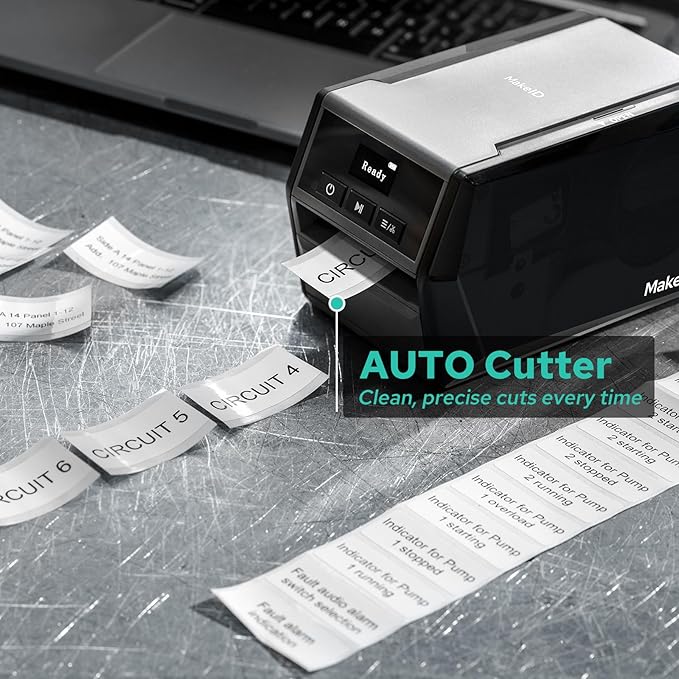 Makeid D50 Industrial Label Printer, Desktop Label Maker 2" Print Head, Mobile APP & PC Editor Compatible, 2600mAh Li-ion Battery, Come with 1.97" W x 26.24ft L Label Heavy-Duty Labeler for Job Sites