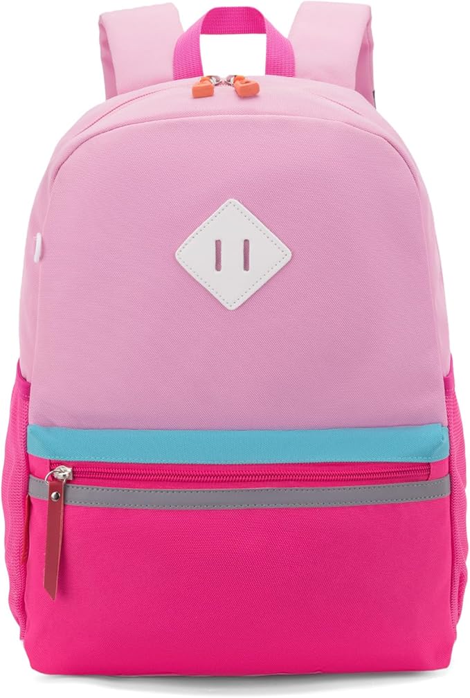 HawLander Little Kids Backpack for Girls Toddler School Bag Fits 3 to 6 years old, 15 inch, Pink